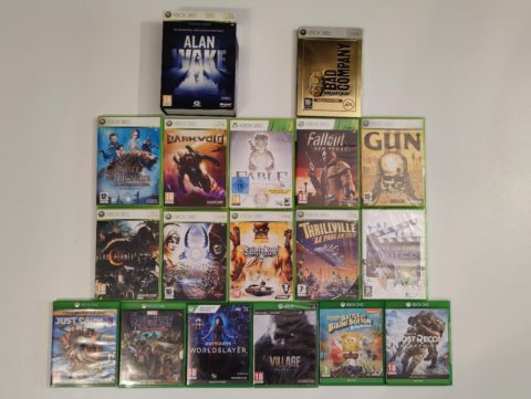 Un colis de jeux Xbox 360 et Xbox One reçu en cadeau pour ma collection